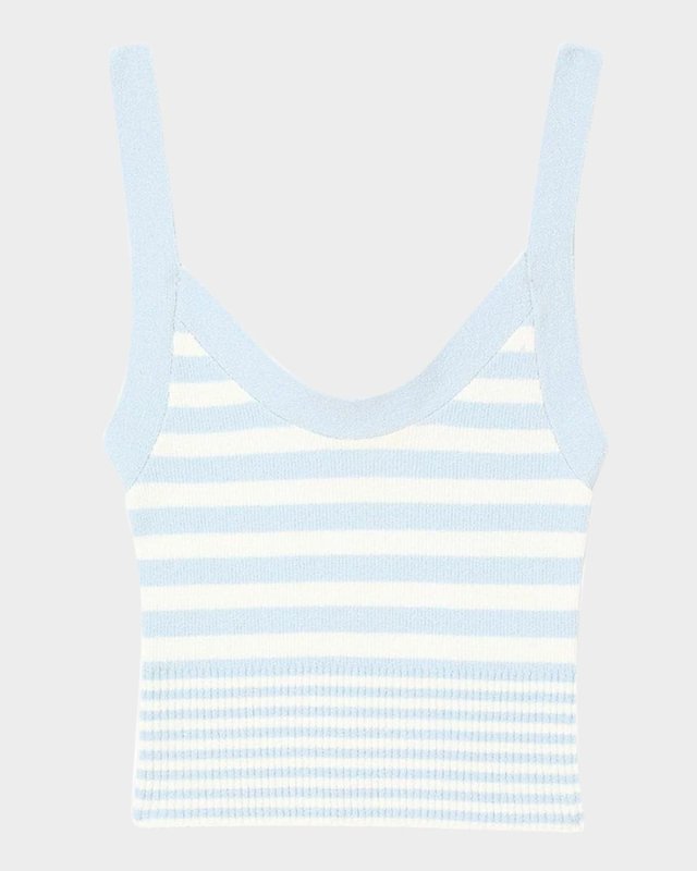 Bordeaux Striped Knit Tank Top